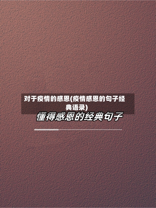 对于疫情的感恩(疫情感恩的句子经典语录)-第3张图片