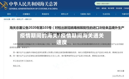 疫情期间的海关/疫情期间海关通关速度